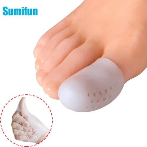 8pcs Big Toe Protector Silicone Thumb Covers Tube With Holes Protect Hallux Corns Calluses Blister Toe Separators Foot Care Tool