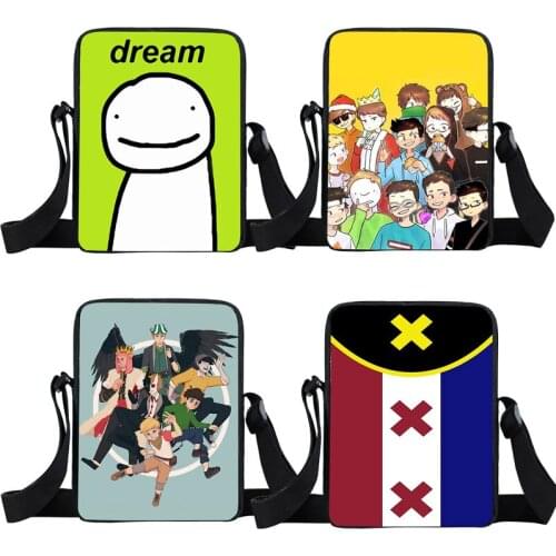 Dream Smp Printing Shoulder Bag Leisure Teenage Aesthetic Game Crossbody Bags Kawaii Women Canvas Bag