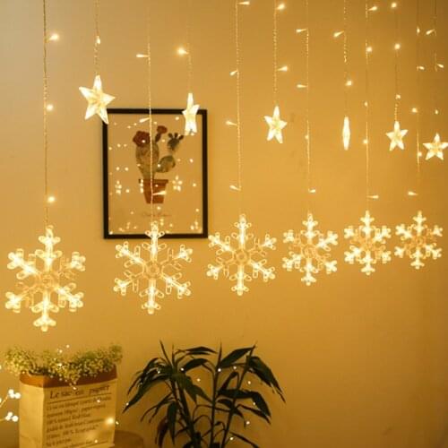 Snowflake LED Strip Light Lamp Curtain Waterproof Lights Garden Decoration For Room Christmas Wedding Fairy Luces Festival