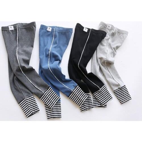 Sping Summer Sweet Girl Side Letter Striped Leggings Kids Girls Slim Long Pants Children Girl Skinny Pencil Pants Kids Clothing