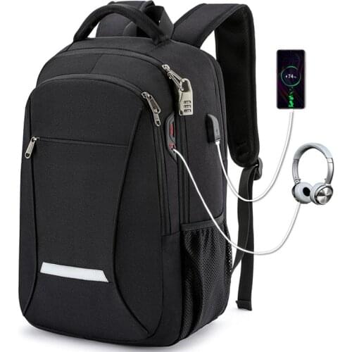 Men Business Laptop Backpack Large Capacity Travel Bagpack USB Charging Casual Student Bookbag mochila School Bags For Teenage