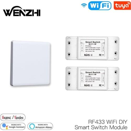 Wifi RF 433 Mhz Light Switch DIY Module For Wireless Remote Control Automation Relay Smart Life Tuya App With Alexa Google Home