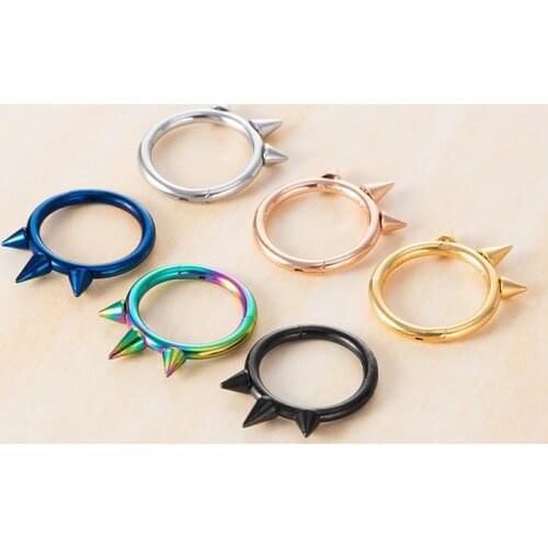 1 Pair Septum Piercing Clicker Hinged Segment Ring 16G Surgical Steel Helix Daith Rook Conch Tragus Cartilage Earring Nose Rings
