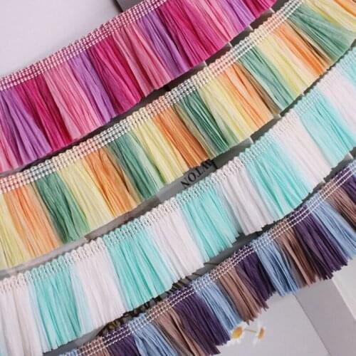 1Yards Silk Tassel Fringe Trim Lace Ribbon Cord for Sewing Sheet DIY Jewelry Curtains Clothing Accessories Trimmings for Garment