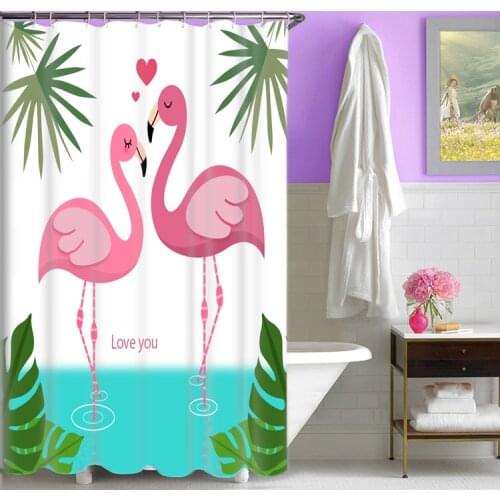 1800x1800mm Creative European luxury flamingo bathroom shower curtain waterproof thickening mildew bathroom curtain partition