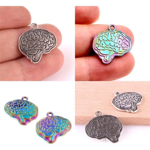 20pcs Antique Silver Medical Organ Brain Pendant Charms For Necklace Bracelet Handmade Jewelry Making Accessories 23252