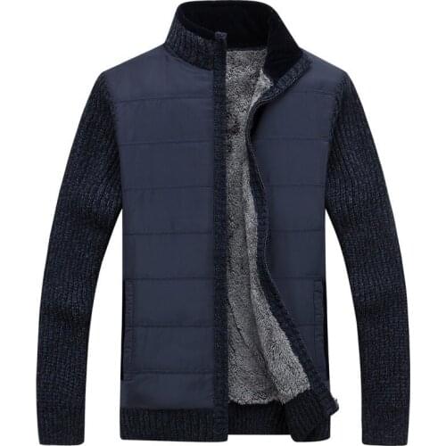 2020 Men Sweater Cardigan Zipper Winter Mens Wool Jacket Sweater Military Army Green Cardigan Men Thicken Fleece