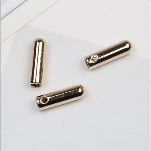 4 Colors Brass Cord End Caps Bead Barrel Loop Clasp for Bracelet Necklace Jewelry DIY Craft Making Leather Art Accessories 100pc