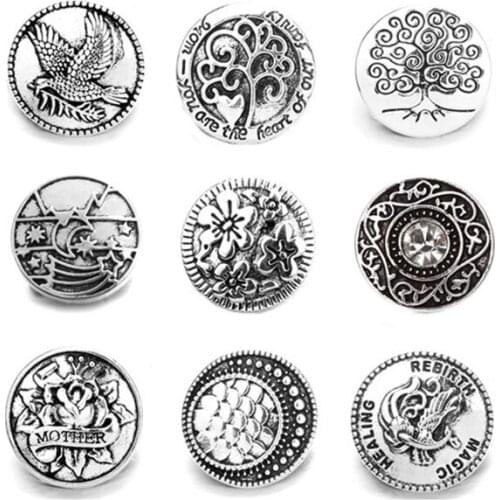 5pcs/lot Hot Sale Vintage Snap Button fit 18mm Snap Leather Bracelet Bangle 18mm Snaps Button Bracelet For DIY Snap Jewelry