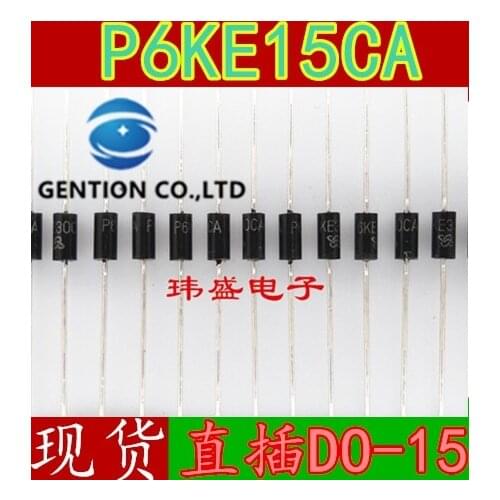 50PCS TVS transient suppression diodes, two-way 15 v P6KE15CA DO-15 in stock 100% new and original