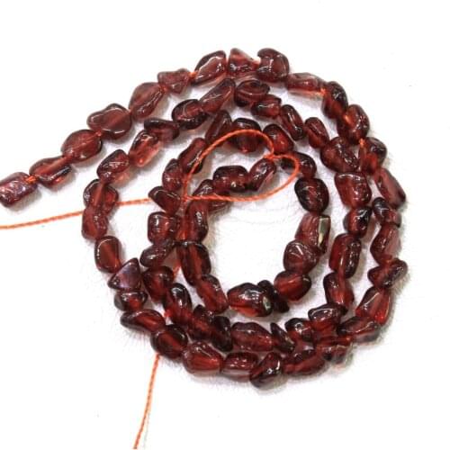 Wholesale Irregular Gravel Shape 4-5 mm Orange Garnet Natural Stone Beads For Jewelry Making DIY Bracelet Necklace 15'' 73PCS