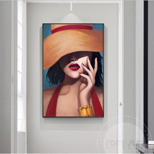 Abstract Modern Girl Canvas Painting Fashion Art Wall Picture for Living Room Bedroom Figure Poster n Print Pop Home Decoration