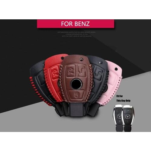 New Key Case For Mercedes Benz Accessories W203 W210 W211 W124 Car Leather Key Cover Shell Keychain For Benz A B C E S Class SLK