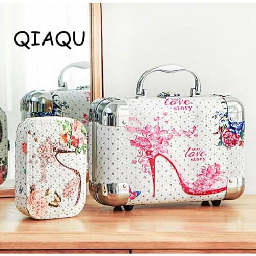 Travel Jewelry Organizer Makeup Box for Ring/Necklace/Bracelets/Earring Storage Case Inside with Mirror,Best Gift for Women Girl