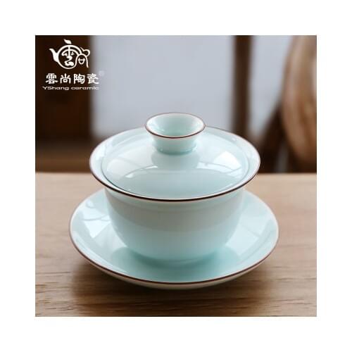 Jingdezhen Ceramic Tea Tureen Fat White Matte Kung Fu Black Tea Pu'er Oolong Teaware Hand Catch Tea Bowl Free Shipping