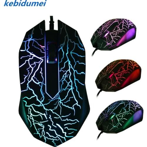 Kebidumei 2019 USB Wired Computer Gaming Mouse Professional Ultra-precise 2400 DPI LED Colorful for LOL for Dota 2 Gamer Mouse C