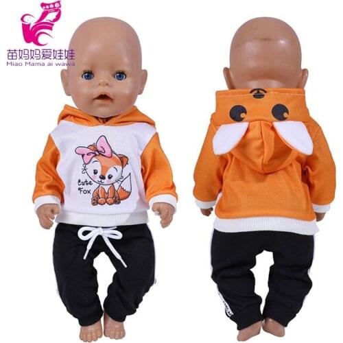 Doll Clothes Baby Dolls Hooded Coat Orange Fox Toys Wear Children Girl Birthday Gifts