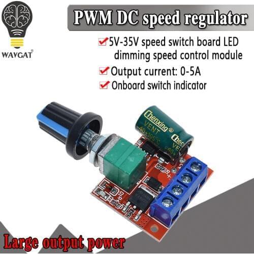Mini 5A 90W PWM 12V DC Motor Speed Controller Module DC-DC 4.5V-35V Adjustable Speed Regulator Control Governor Switch 24V