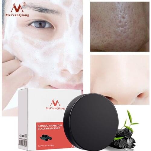 MeiYanQiong Handmade Soap Activated Carbon Remove Blackhead Acne Cleans Facial Care Oil Control Moisturizing Whitening Skin Care