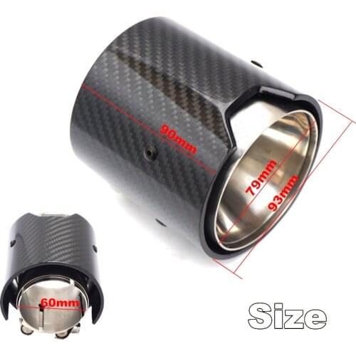 60MM Air inlet OD 93MM OUT Glossy Carbon Fiber Exhaust tip for BMW M Performance exhaust pipe 1 Piece