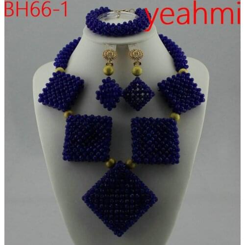 Newest White Austria Crystal Beads Nigerian Wedding African Jewelry Sets Big Bold Design Bridal Necklace Set Free Shipping BH66