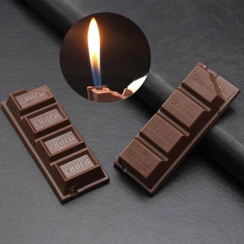 New 1pc Creative Chocolate Lighter Butane Gas Lighters Portable Cigar Cigarette Lighters Outdoor Smoking Accessories Gadgets