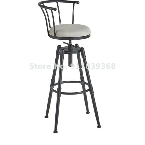 Peacock Iron Bar Chair High Foot Lift Rotary Bar Chair Modern Simple Home Back High Stool Bar Chair