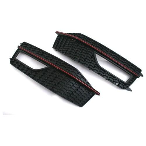 Fog Light Grille With Red Strip For Audi A4 B8 Facelift (B8.5) S-line and S4 Bumper