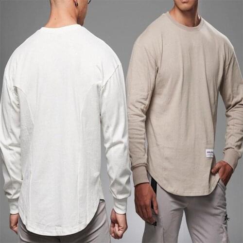 Mens Loose Fit Shirt UPF Sun Shirts Everyday Long Sleeve Shirt Sun Protective T-shirt for Mens Bodybuilding Sportswear GYM Top