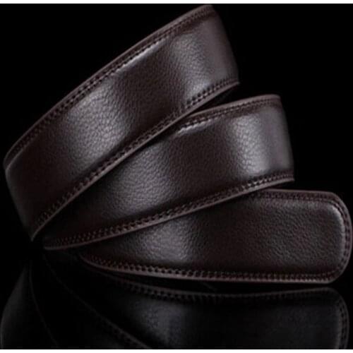 Brand No Buckle 3.5cm Wide Genuine Leather Automatic Belt Body Strap Without Buckle Belts Men Good Quality Male Belts