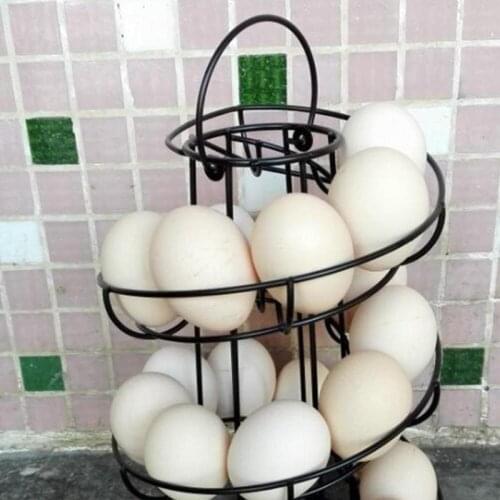 1pc Modern Iron Egg Holder Art Display Restaurant Basket Storage Rack Deluxe Spiraling Dispenser Basket Roller Rack Tools