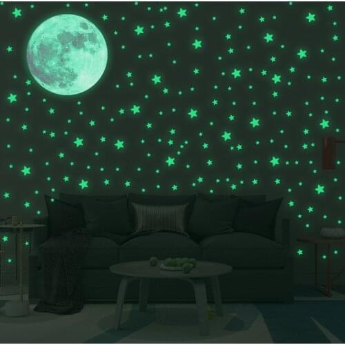 Luminous Star Wall Sticker Luminous Moon Wall Decoration Room Decoration Accessories