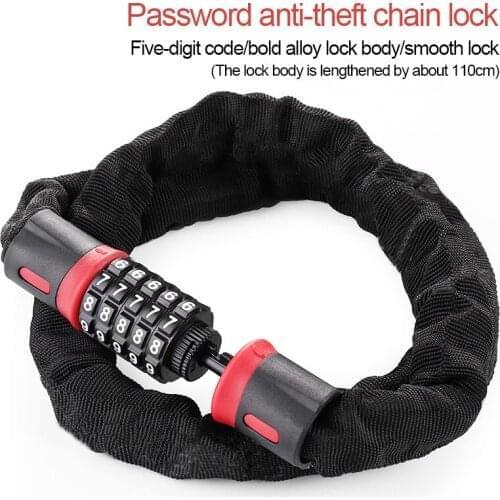 Bike Lock 0.6/0.9/1/1.2/1.5m Motorcycle Bicycle Cable Lock Anti-theft With 5 Password Coded Alloy Steel Locks For Cycling