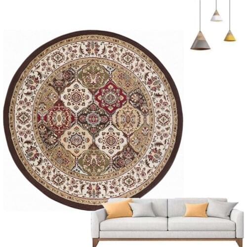 Vintage Carpet Classical European Floral Round Carpet for Living Room/Bedroom Anti Slip Floor Home Rug Persian Retro Carpet Mat
