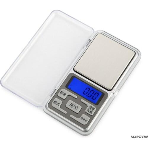0.01g /0.1g Jewelry Pocket Scales High Precision Gold Diamond Jewelry Weight Balance Electronic Scales Kitchen 100g/200g/500g