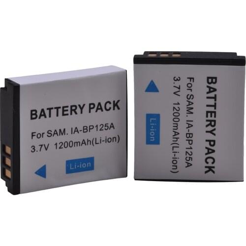 2Pcs IA-BP125A IABP125A IA BP125A Battery for Samsung HMX-QF20, HMX-QF30, HMX-QF300, HMX-M20, HMX-Q10, HMX-Q1, HMX-M20, HMX-Q10