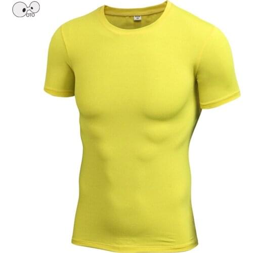 2018 Summer Sports Vest Compression T Shirt Mens Gym Clothing O-neck Short Sleeve Skinny Tops Ftiness Men Running Skin Tights