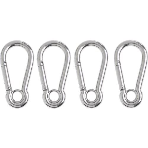 4 Pcs Stainless Steel Boat Marine 90mm Chain Swivel Eye Spring Hardware Snap Hook