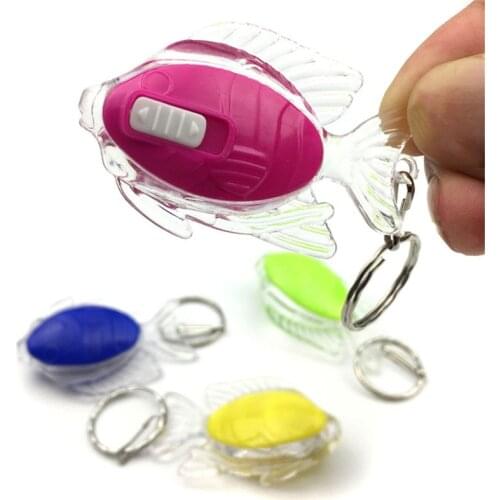 5pcs Mini Fish LED Luminous Keychain Kids Gift Gadgets Bag Pendant Transparent ABS Toy Light-Up