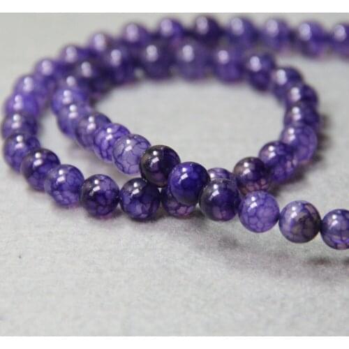 8mm Fashion Purple Natural Stripe Onyx Beads Round Loose DIY Stone For Necklace Bracelet 15inch Jewelry Making Design Wholesale