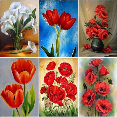 5D DIY Diamond Painting Full Square Drill Flower Cross Stitch Diamond Embroidery Mosaic Kits Wall Art Home Decor for Kids Gift