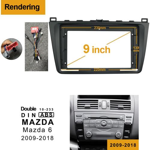 2din 1Din Car DVD Frame Audio Fitting Adaptor Dash Trim Kits Facia Panel 9 inch For MAZDA 6 2009-2018 Double Din Radio Player