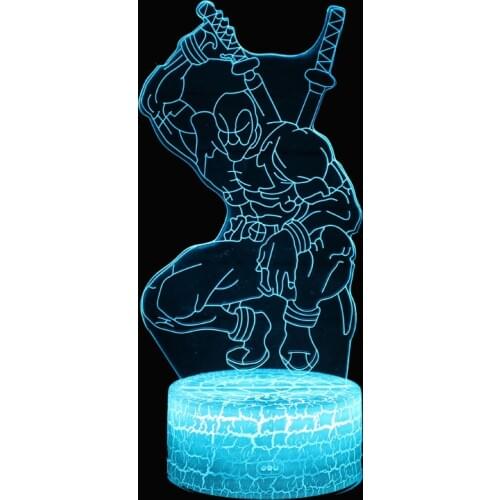 Double knife paladin theme 3D Lamp LED night light 7 Color Change Touch Mood Lamp Christmas present Dropshippping