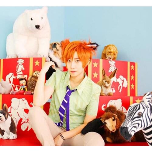 Movie Comic Anime zoo Cosplay Wig Nick Cosplay Wig Anime Cosplay Men short straight Orange Synthetic wig Cosplay Accessories