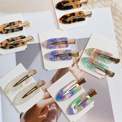 2pcs/lot Fashion Hair Clip Women Elegant Colorful No Trace Hair Clips Girls Hair Barrettes Hairclip Hair Accessories 2021 New