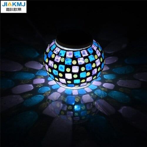 Mosaic Glass Ball Garden Lights Color Changing LED Light Waterproof Solar Powered Decorations Xmas Courtyard balcony indoor