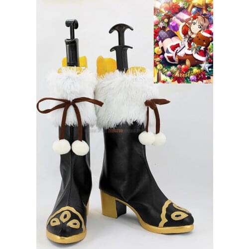 Love Live Sunshine Watanabe You Christmas Cosplay Boots Lovelive Cosplay Shoes Custom Made