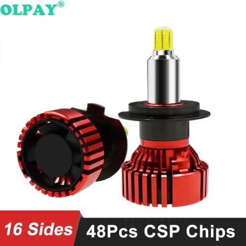 OLPAY H1 H7 H4 LED H3 H8 H11 HB3 9005 HB4 8 sides 3D Led Headlights high power 18000LM 6500K Near Far 360 degree diode Auto Lamp