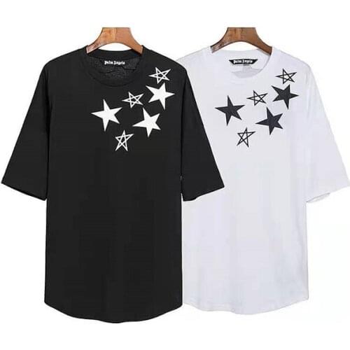 Palm Angels 22SS letters five-pointed star print back letters men and women drop shoulders loose casual short sleeves T-shirt