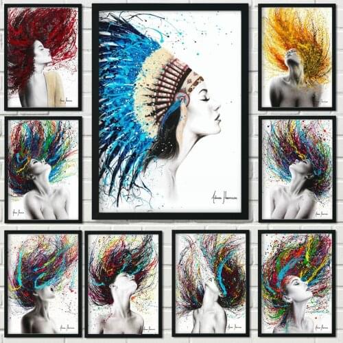 Woman Burning Desire Hair Girl Posters And Prints Wall Art Canvas Painting Nordic Wall Pictures For Living Kids Room Decor